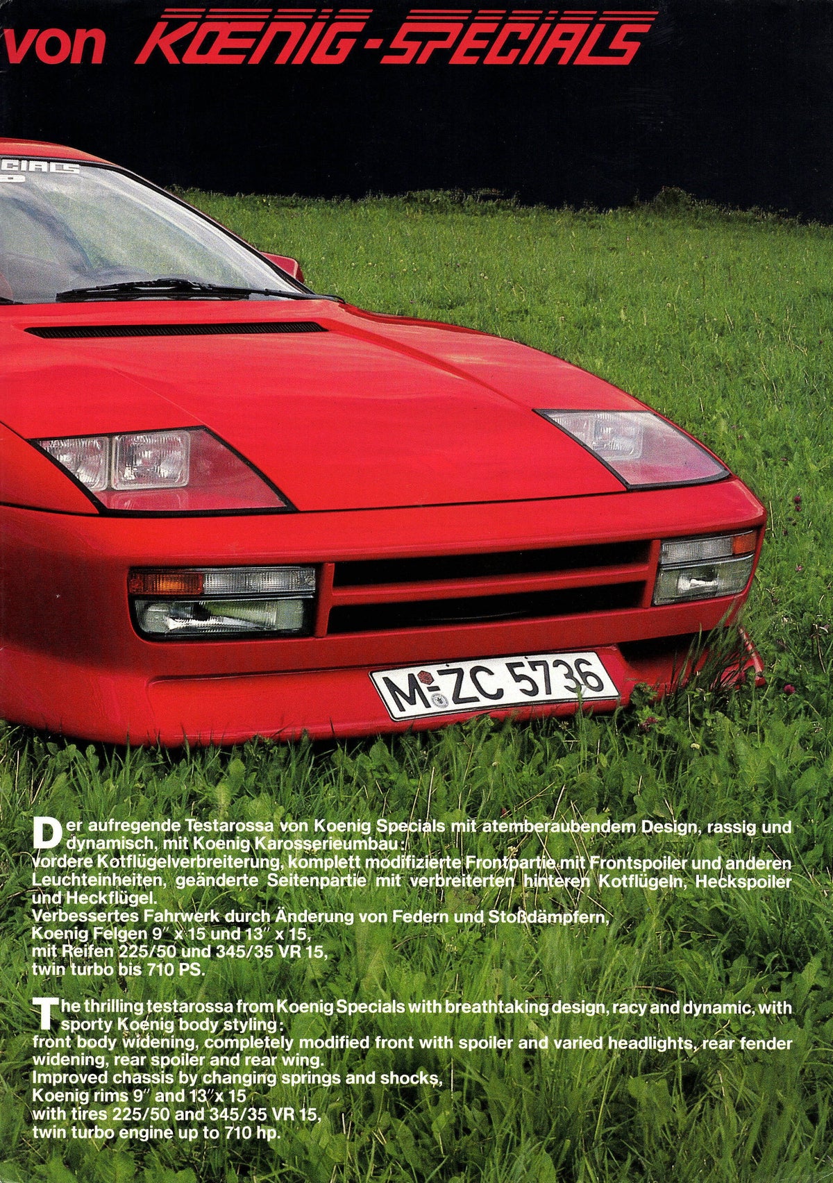 Ferrari Testarossai Koenig Specials Brochure