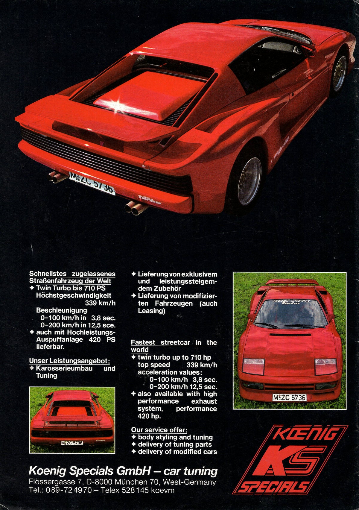 Ferrari Testarossai Koenig Specials Brochure