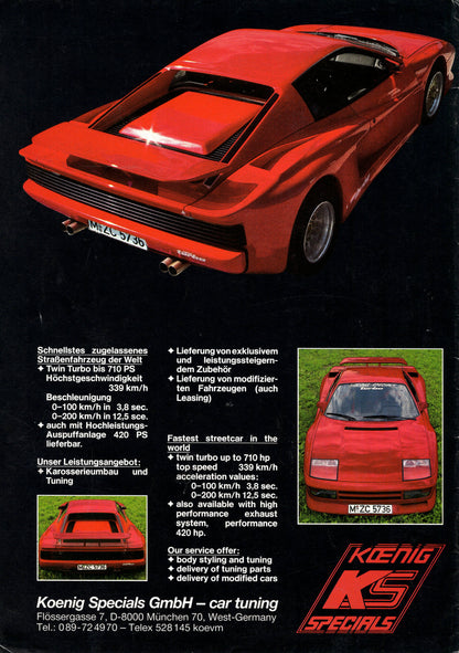 Ferrari Testarossai Koenig Specials Brochure