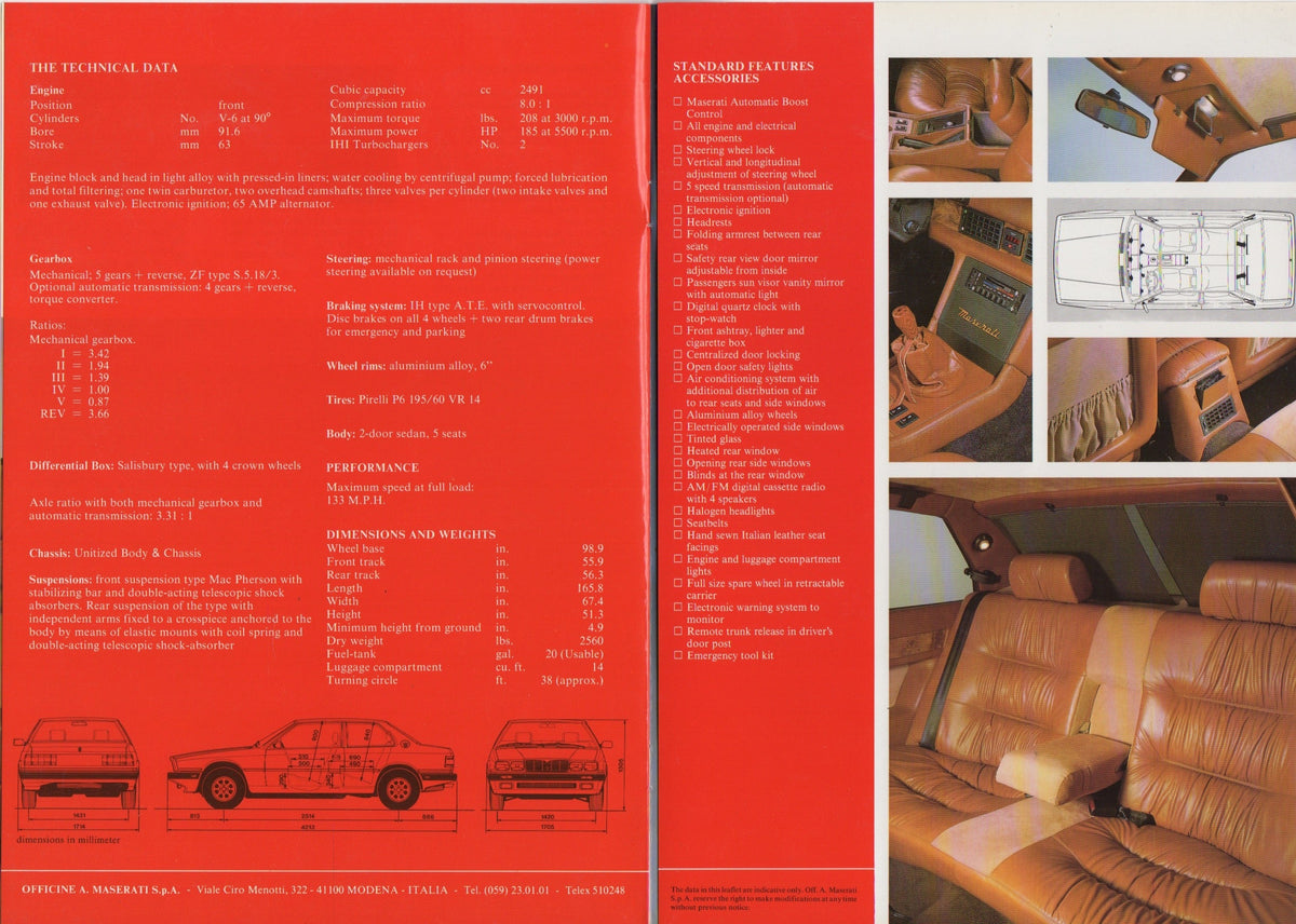 Maserati Biturbo Brochure (M119)