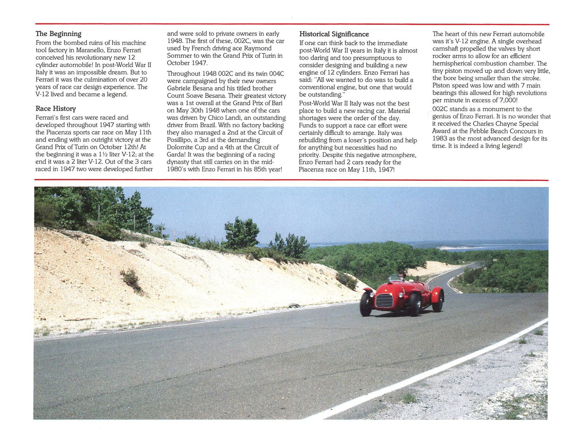 Ferrari 002C - The First Ferrari Brochure (U)