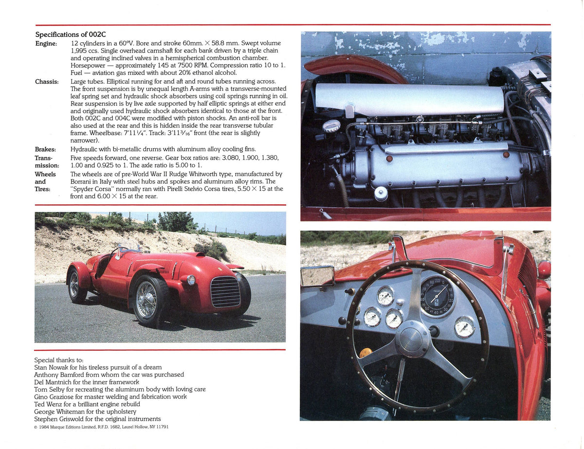 Ferrari 002C - The First Ferrari Brochure (U)