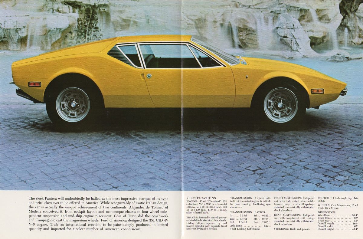 De Tomaso Pantera Brochure