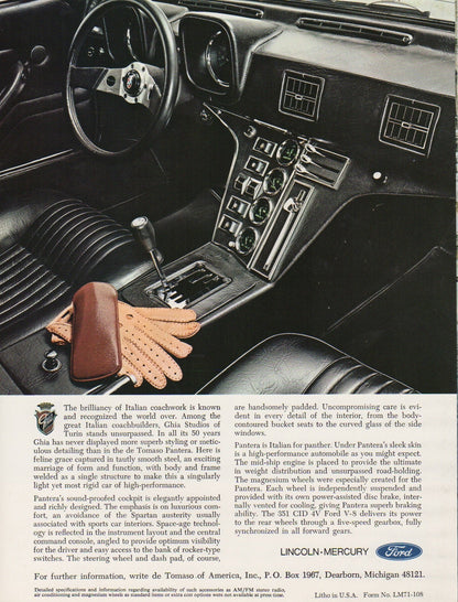 De Tomaso Pantera Brochure
