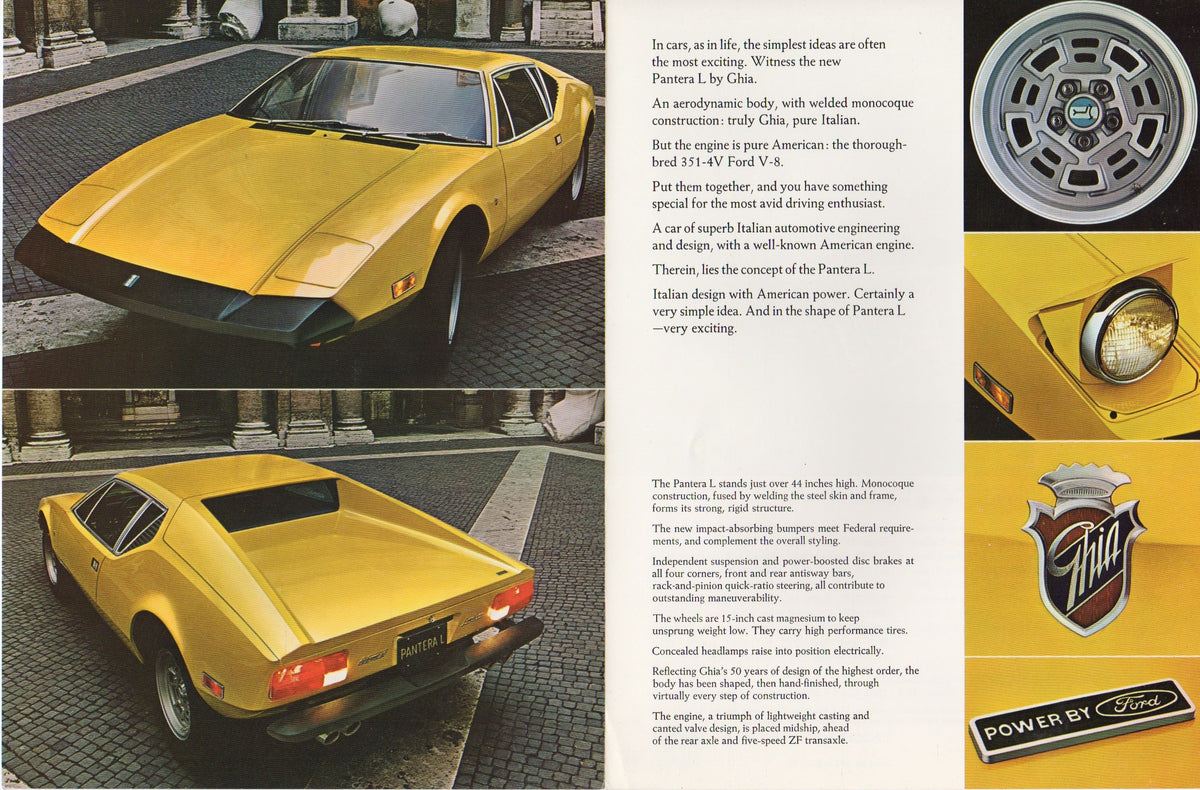 De Tomaso Pantera L Brochure