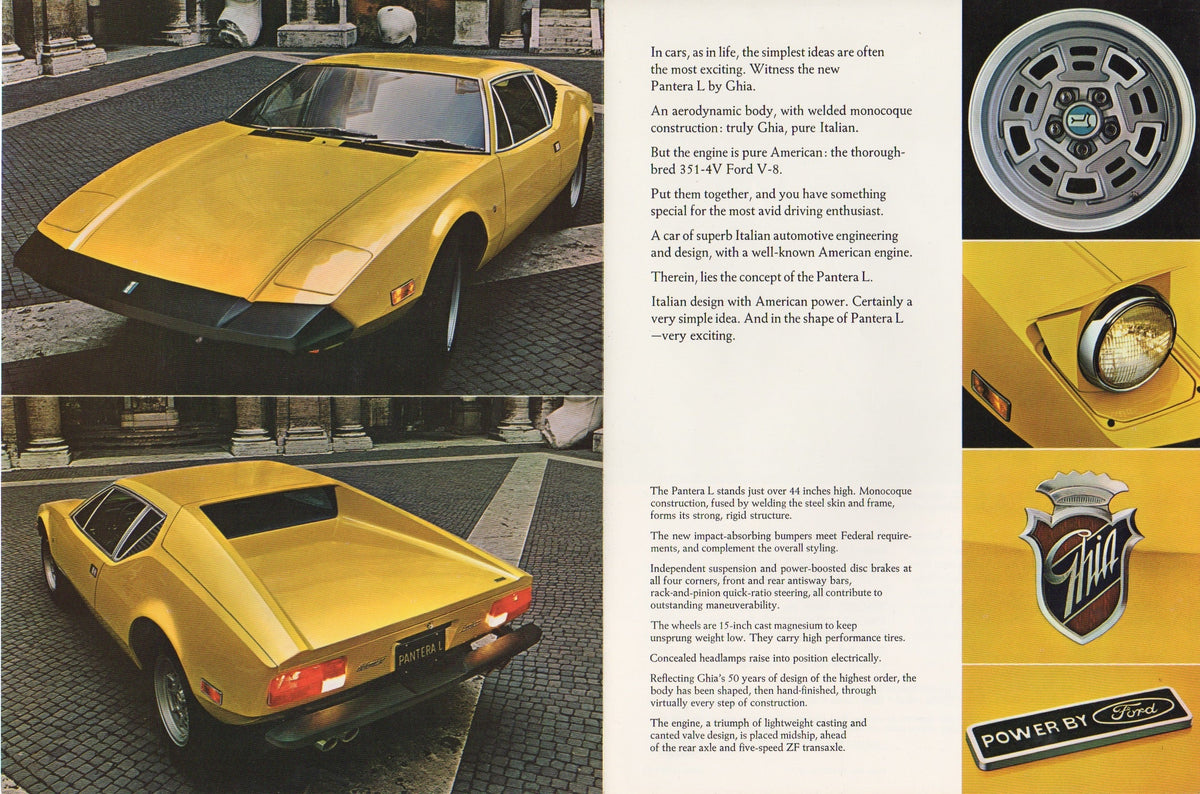 De Tomaso Pantera L Brochure