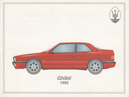 Maserati Ghibli 1965 Ghibli 1992 Brochure (AB120)