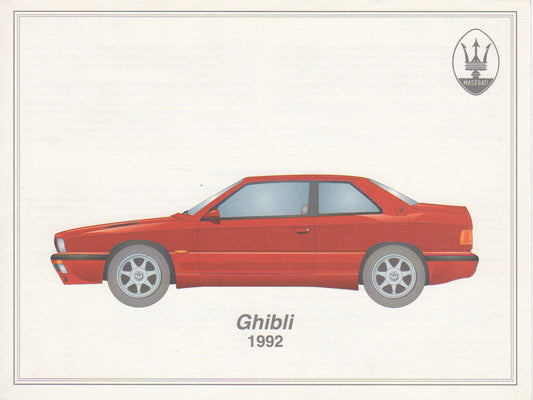 Maserati Ghibli 1965 Ghibli 1992 Brochure (AB120)