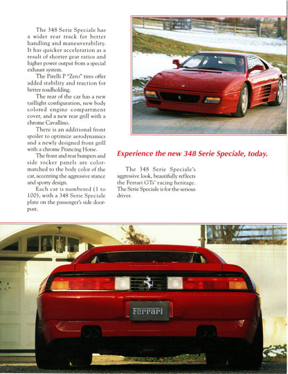 Ferrari 348 Serie Speciale Brochure