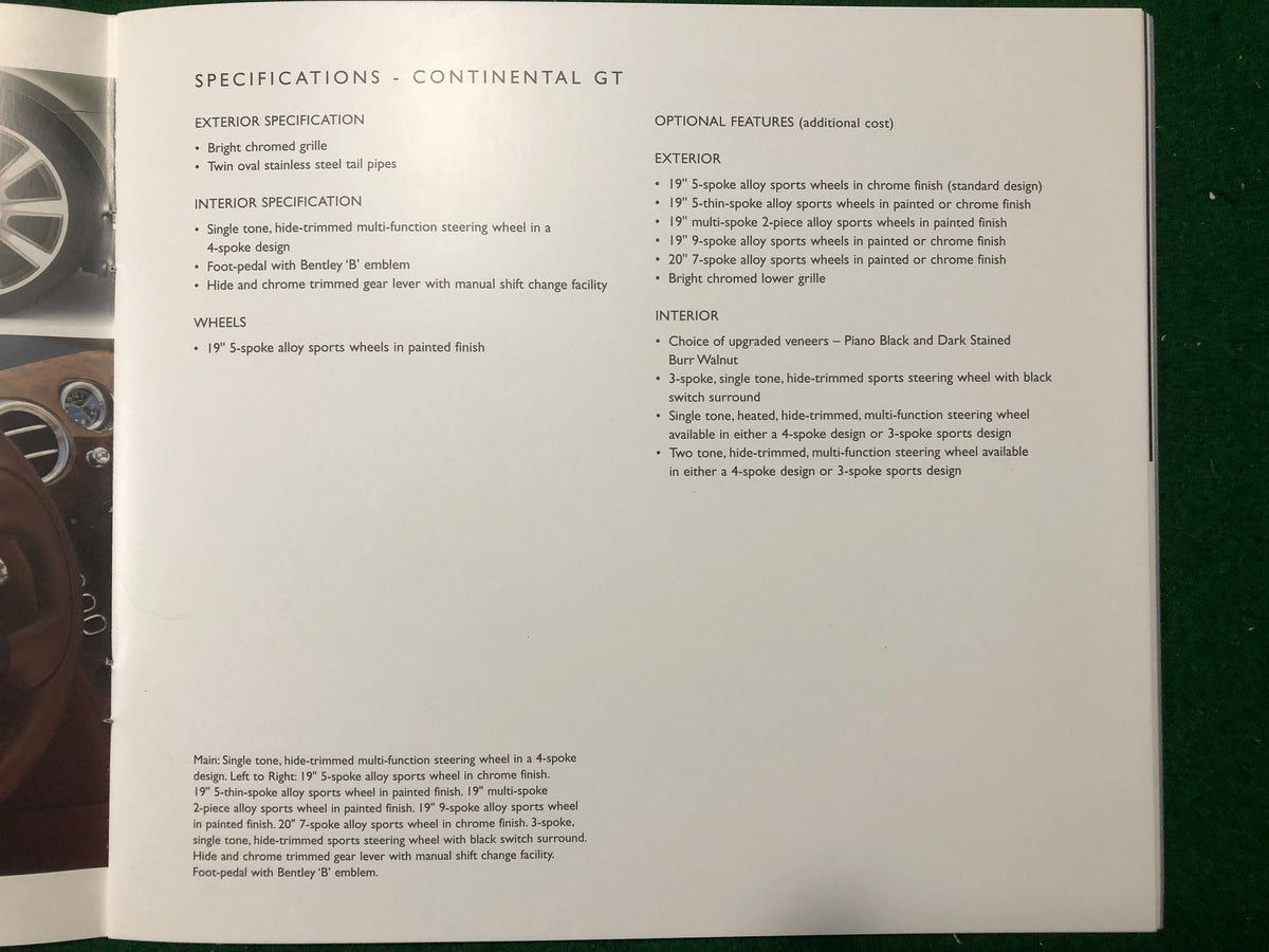 Bentley Continental GT Deluxe Brochure