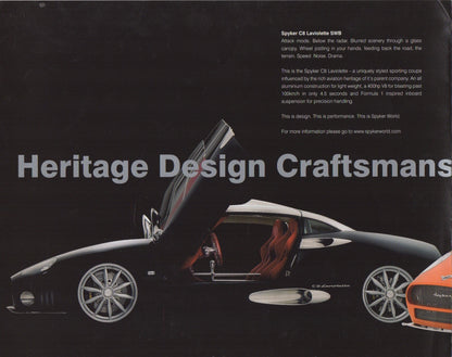 Spyker C8 Laviolette and Spyder Brochure