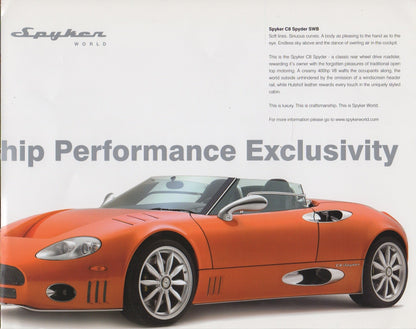 Spyker C8 Laviolette and Spyder Brochure
