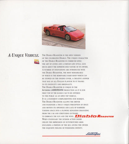 Lamborghini Diablo Roadster Brochure