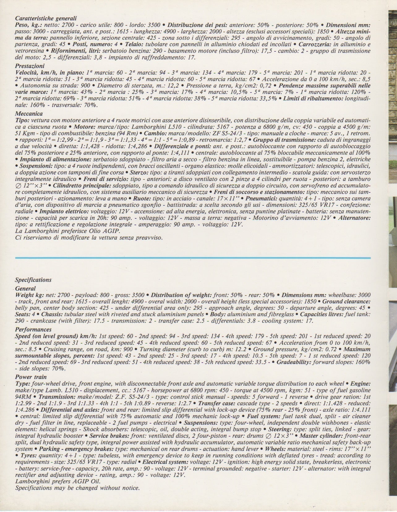 Lamborghini LM002 Brochure