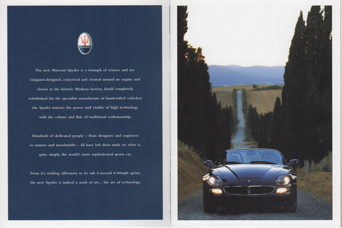 Maserati Spyder Brochure (UK)
