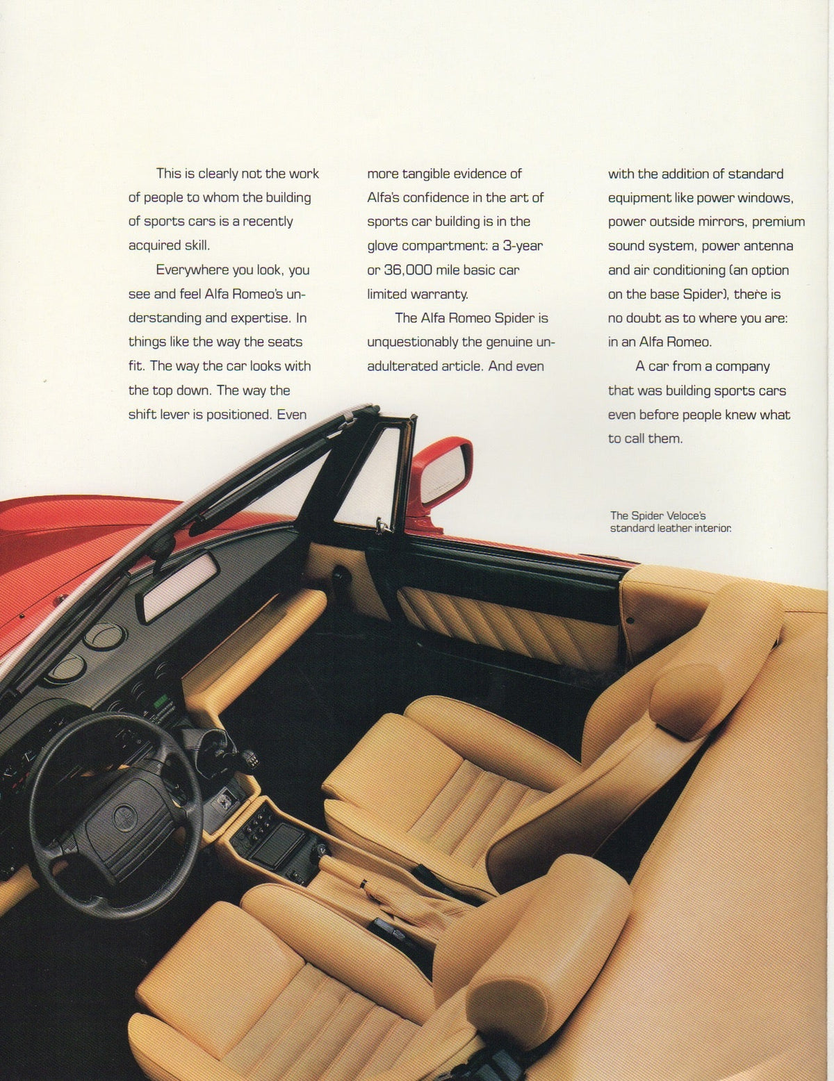 Alfa Romeo Spider Brochure 1991