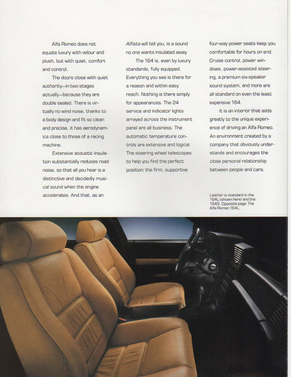 Alfa Romeo 164 Brochure 1991