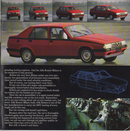 Alfa Romeo Milano Brochure 1986