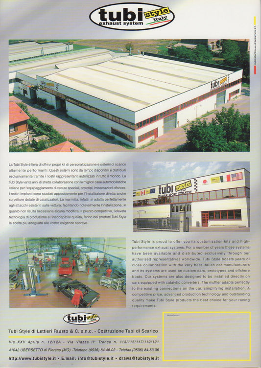 Tubi Style Exhaust System Brochure circa 1998