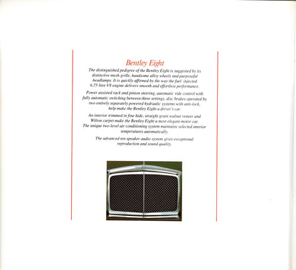 Bentley Eight, Turbo R, Mulsanne S, Continental Deluxe - Brochure
