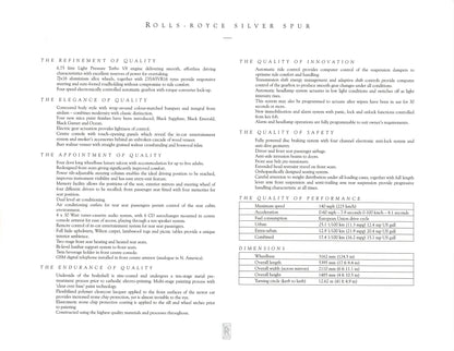 Rolls-Royce Silver Spur & Silver Dawn - Deluxe Brochure