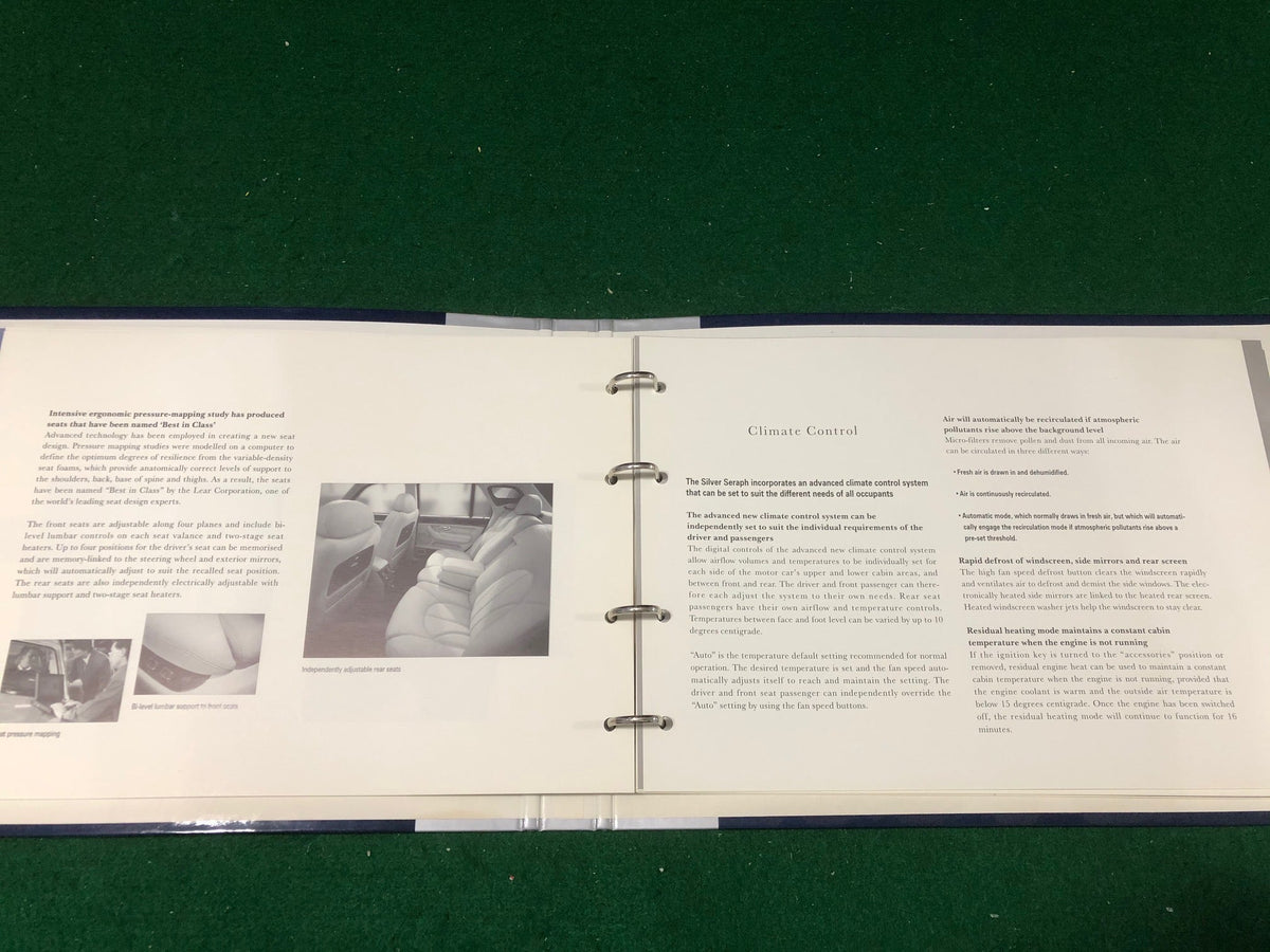 Rolls-Royce Silver Seraph Insight Binder Brochure