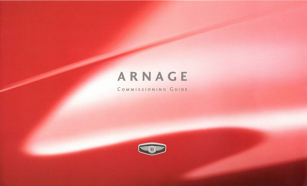 Bentley Arnage Commissioning Guide Brochure