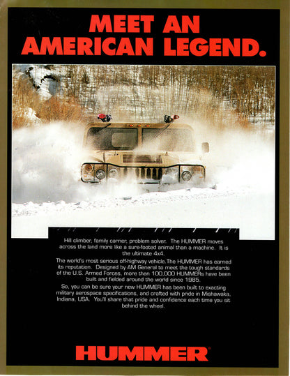 Hummer - Meet An American Legend Brochure