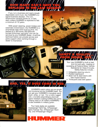 Hummer - Meet An American Legend Brochure