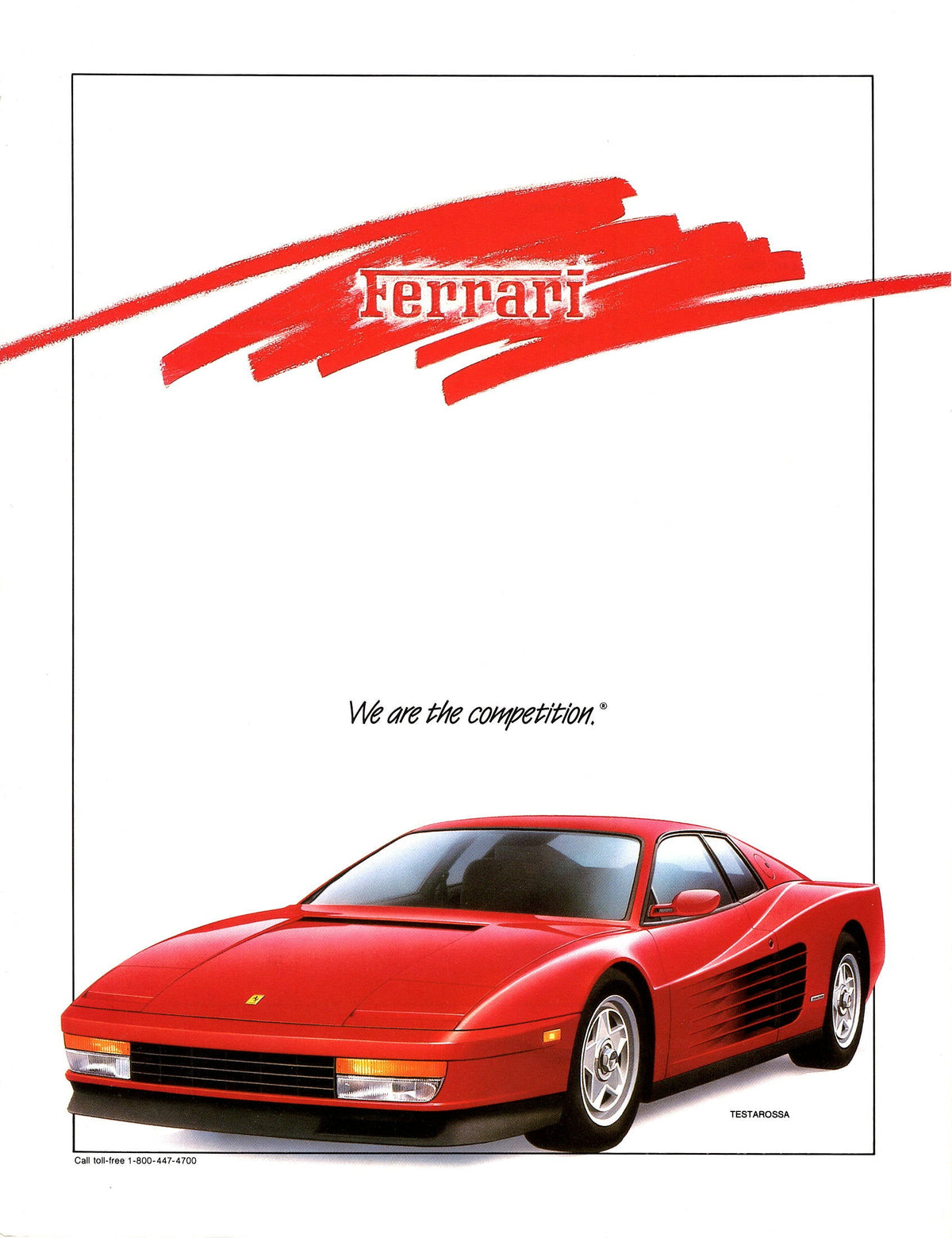 Ferrari Testarossa Specifications Brochure - North America 1/88