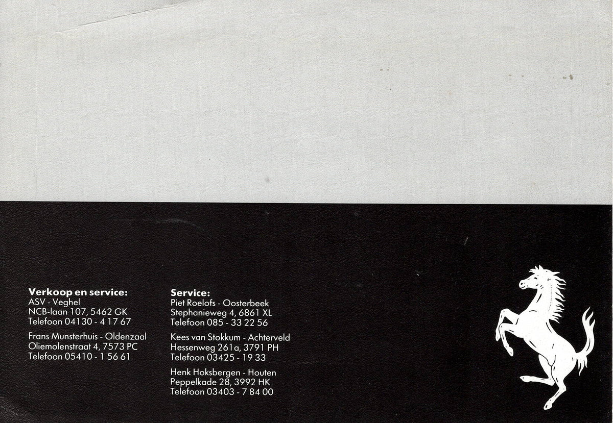 Ferrari Product Range 1984 Brochure - Kroymans