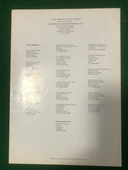 Ferrari - Pedigree of a Champion - R & S Imports Brochure 1966