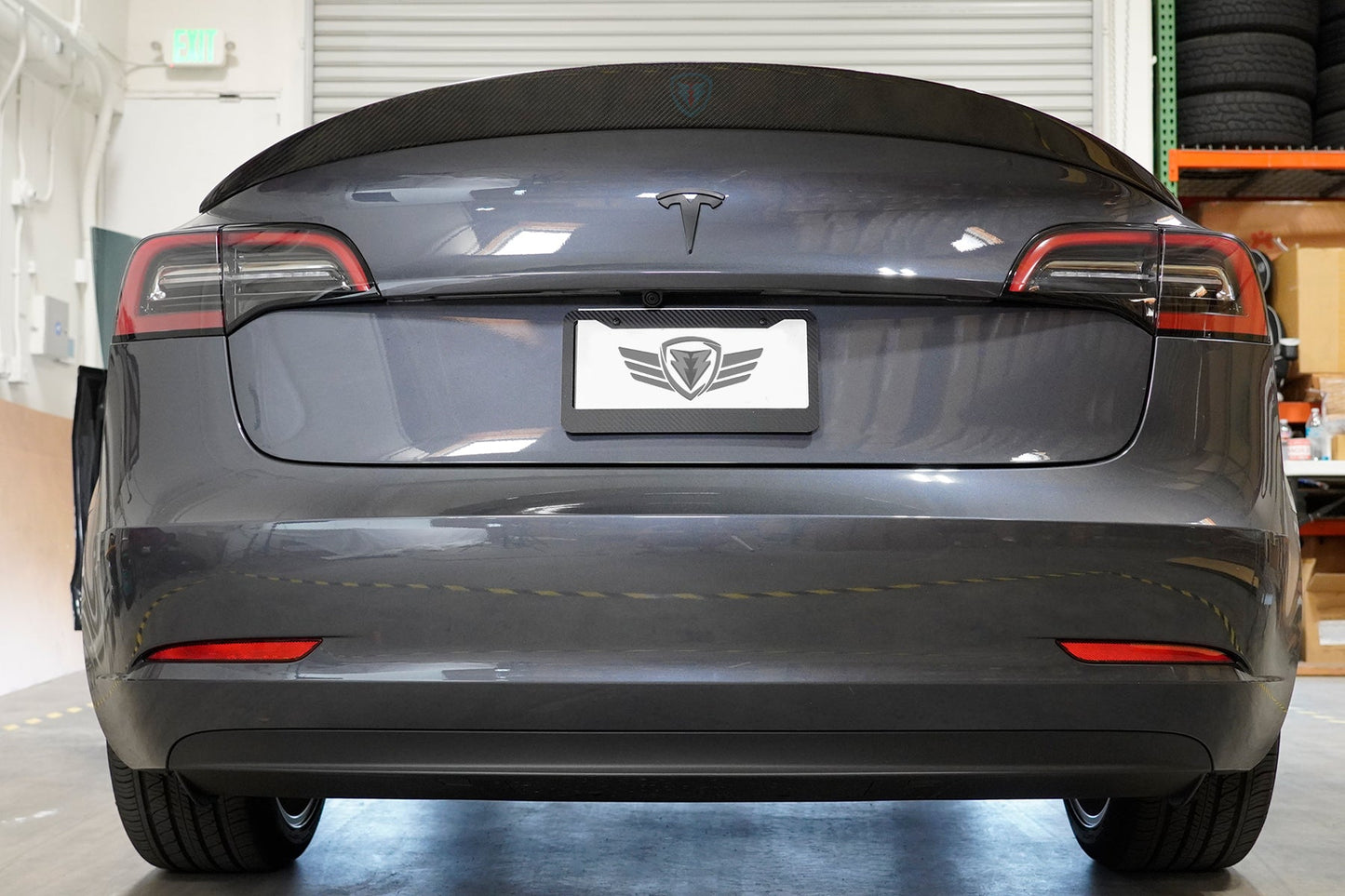 2017-2026 Tesla Model 3 (MK1 / Highland) MX High Kick Carbon Fiber Trunk Spoiler | FYBR Aerodynamics — photo 8 of 10