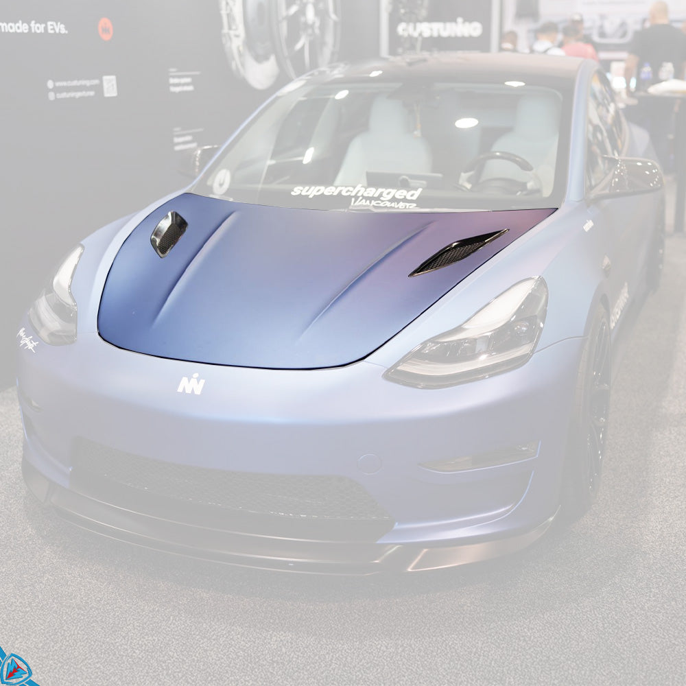 2017-2023 Tesla Model 3 (Gen 1) Aerodynamic Design ABS Replacement Hood | CUSTuning — photo 1 of 7