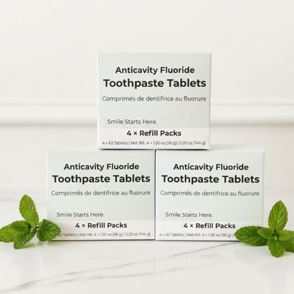 Fluoride Cool Mint Toothpaste Tablets – 4-Month Supply | 5% nHAp