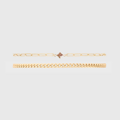 birthstone + gabi curb bracelet stack