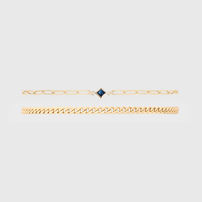 birthstone + gabi curb bracelet stack