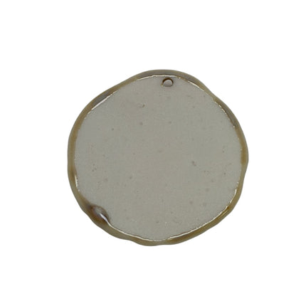 Ceramic Turtle Carving Pendant: Earth Tone Glazed Porcelain Focal Charm - 38mm