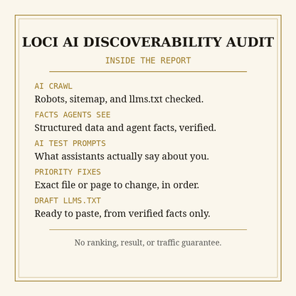 Loci AI Discoverability Audit - inside the report