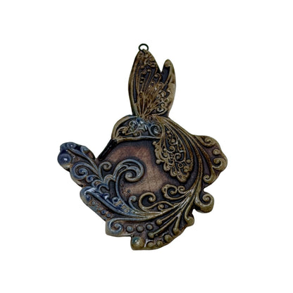 Ceramic Porcelain Hummingbird Pendant 75mm - Artist Signed Viki