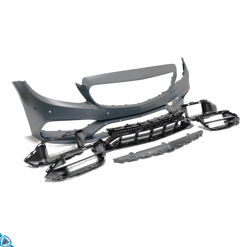 2019-2021 Mercedes-Benz C-Class Facelift (W205) C63 AMG Style Polypropylene Front Bumper Conversion Kit | E3Tuning — photo 1 of 10