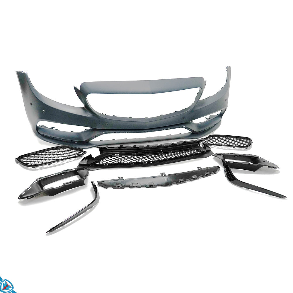 2015-2018 Mercedes-Benz C-Class Pre-Facelift (W205) C63 AMG Style Polypropylene Front Bumper Conversion Kit | E3Tuning — photo 1 of 10