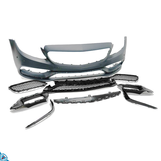 2015-2018 Mercedes-Benz C-Class Pre-Facelift (W205) C63 AMG Style Polypropylene Front Bumper Conversion Kit | E3Tuning — photo 1 of 10