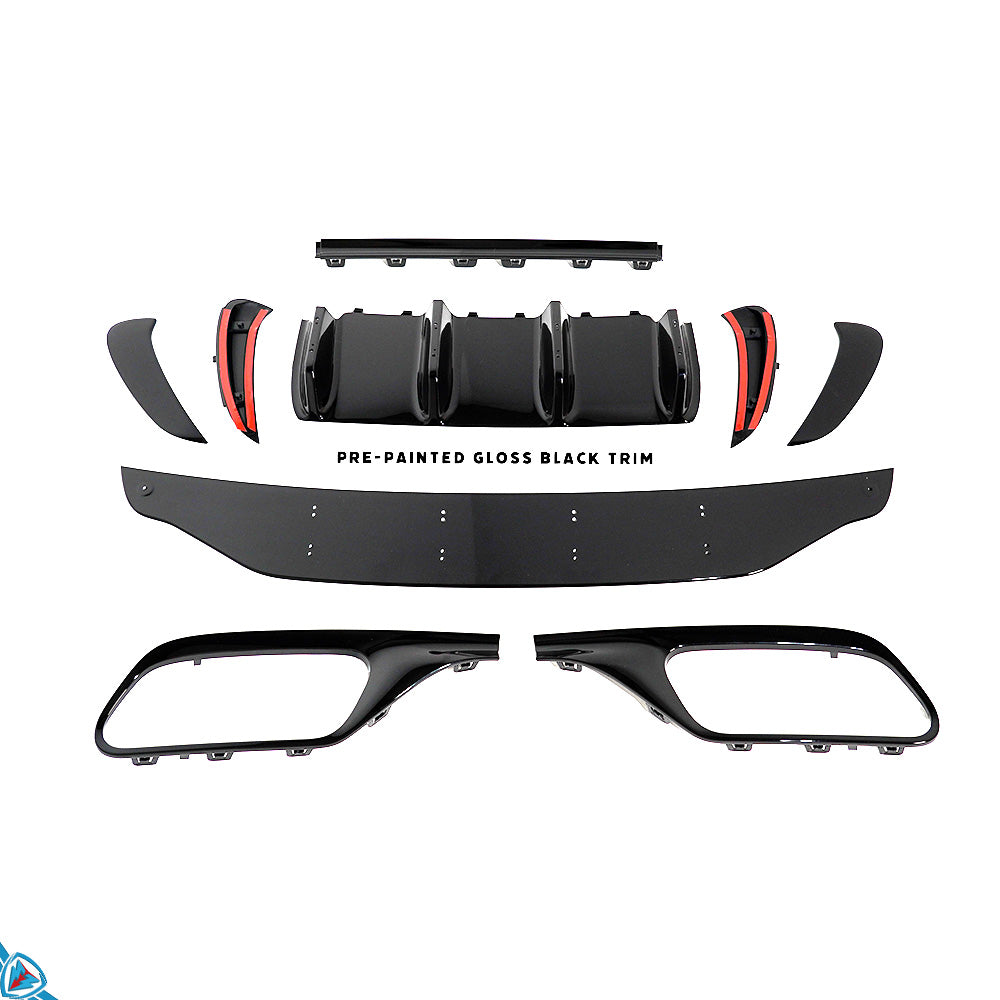2022-2025 Mercedes-Benz C-Class Pre-Facelift (W206) C63 AMG Style Polypropylene Rear Bumper Conversion Kit | E3Tuning — photo 6 of 10