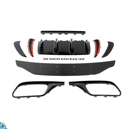 2022-2025 Mercedes-Benz C-Class Pre-Facelift (W206) C63 AMG Style Polypropylene Rear Bumper Conversion Kit | E3Tuning — photo 6 of 10