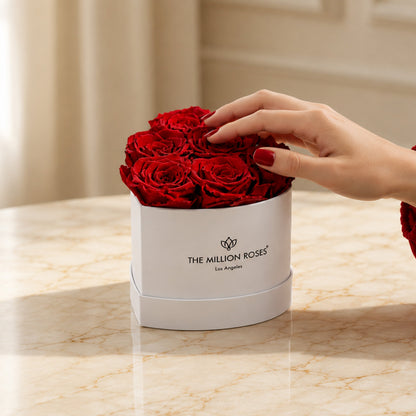 Baby Heart White Box | Red Roses