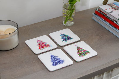 Spruce & Berries Coasters, Set of 4