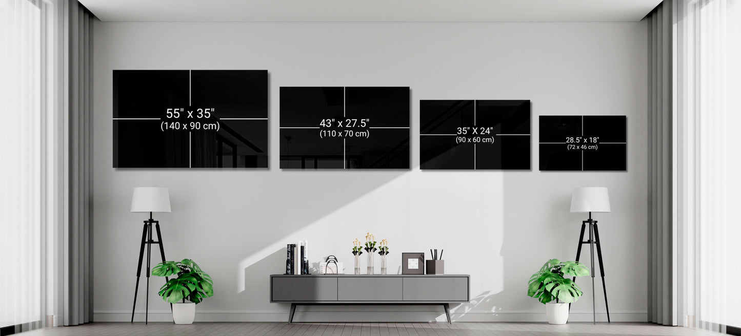 Brown Circle And Teal Capsule Forms Glass Wall Art