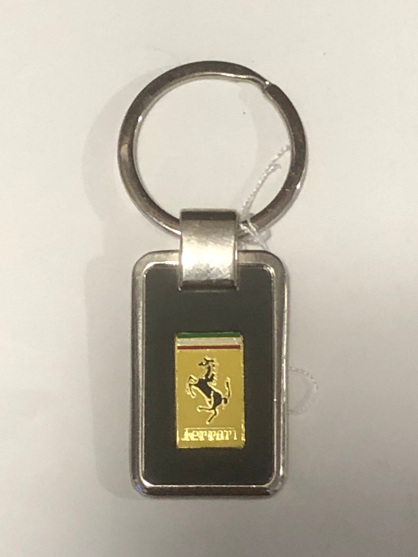 Ferrari Key Chain - Black on Steel & Emblem