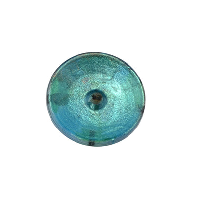 Czech Glass Dragonfly Button 40mm - Blue Green Enamel with Gold Accent